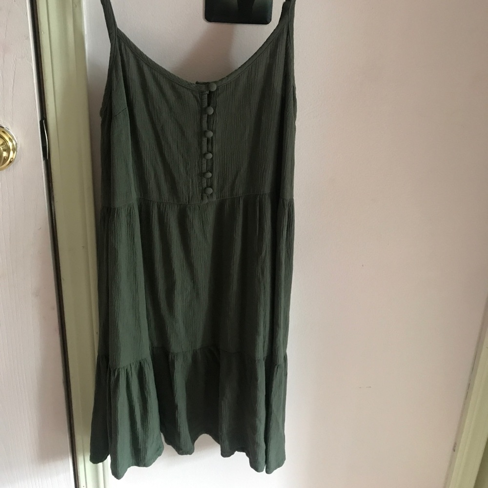 army green flowy dress